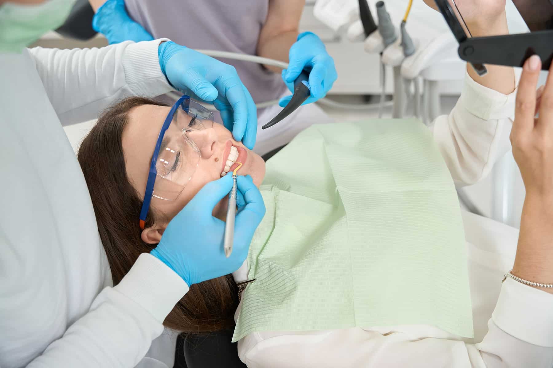 Girl getting a dental cleaning in Charlotte, NC